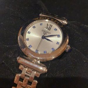 BNIB Seiko with blue Swarovski crystals